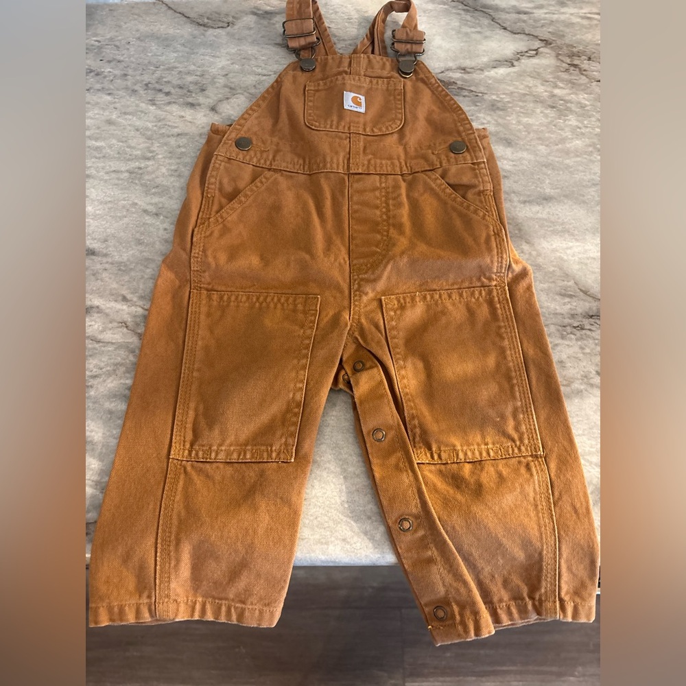 Carhartt Kids Overalls in Tan